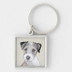 Russell Terrier Rough Painting - Original Dog Art Schlüsselanhänger