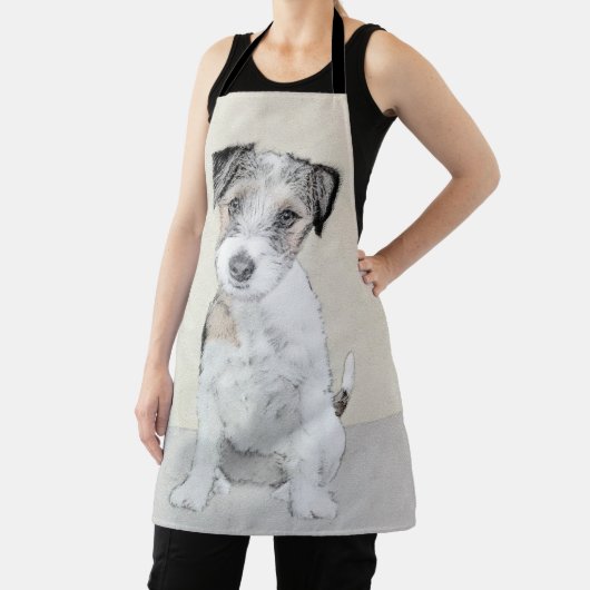 Russell Terrier Rough Painting - Original Dog Art Schürze (InSitu)