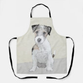 Russell Terrier Rough Painting - Original Dog Art Schürze (Vorderseite)