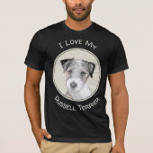 Russell Terrier Rough Painting - Original Dog Art T-Shirt (Vorderseite)