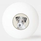 Russell Terrier Rough Painting - Original Dog Art Tischtennisball (Rückseite)