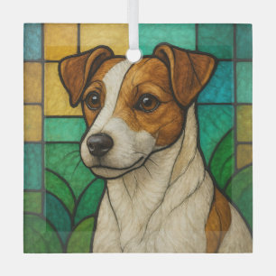 Russell Terrier "Stains Glass" Ornament Aus Glas