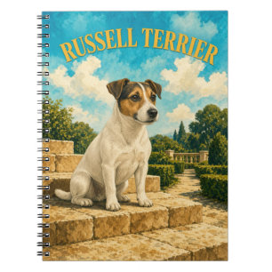 Russell Terrier, Vintage-Wasserfarben-Hundekunst Notizblock