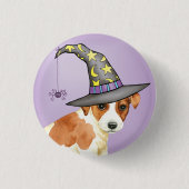 Russell Terrier Witch Pinback Button (Vorderseite)