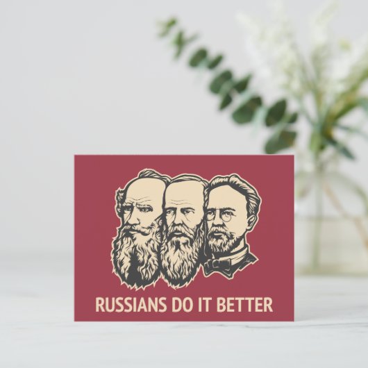Russen tun es besser postkarte (Stehend Vorderseite)