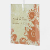 Russet Gerber Daisy Weihnachtsdekoration Ornament Aus Glas (Vorderseite links)