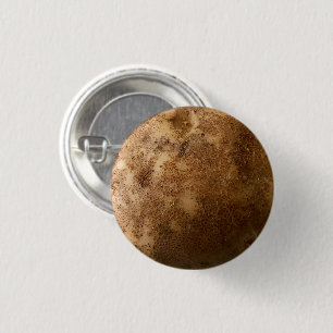 Russet-Kartoffel Nahaufnahme Foto Pin Button