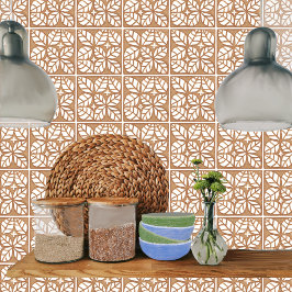 Russet-Keramik mit weißem Leaf Fliese