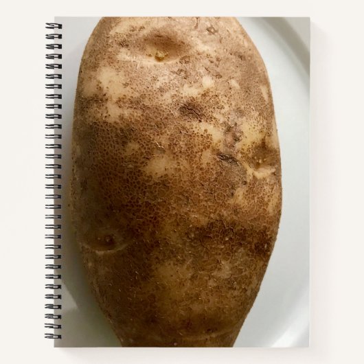 Russet Potato on White Plate Photograph Notizblock (Vorderseite)