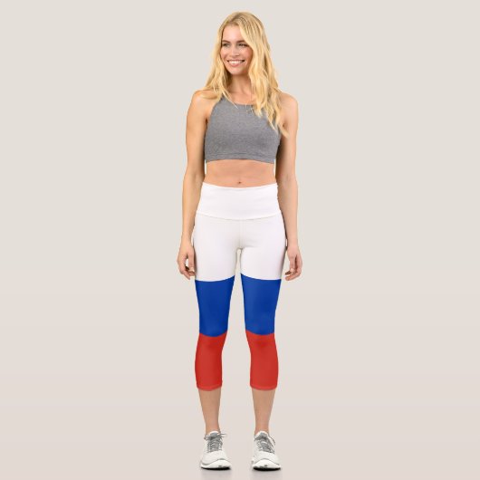 Russia Flag Capri Leggings (Vorderseite)