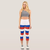 Russia Flag Capri Leggings (Vorderseite)