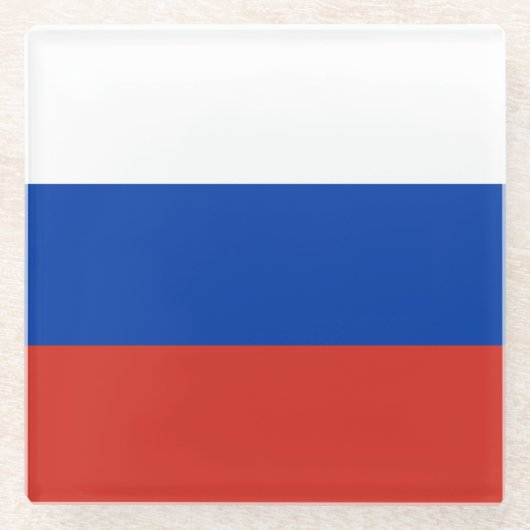 Russia Flag Glasuntersetzer (Vorderseite)