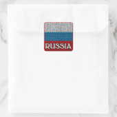 RUSSIA FLAG QUADRATISCHER AUFKLEBER (Tasche)
