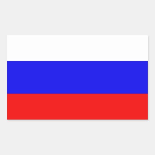 Russia Flag Rechteckiger Aufkleber (Vorderseite)