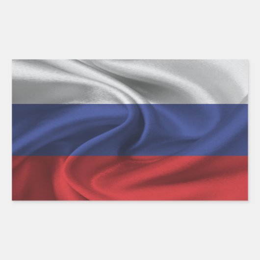 Russia Flag Rechteckiger Aufkleber (Vorderseite)