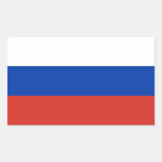 Russia Flag Rechteckiger Aufkleber (Vorderseite)
