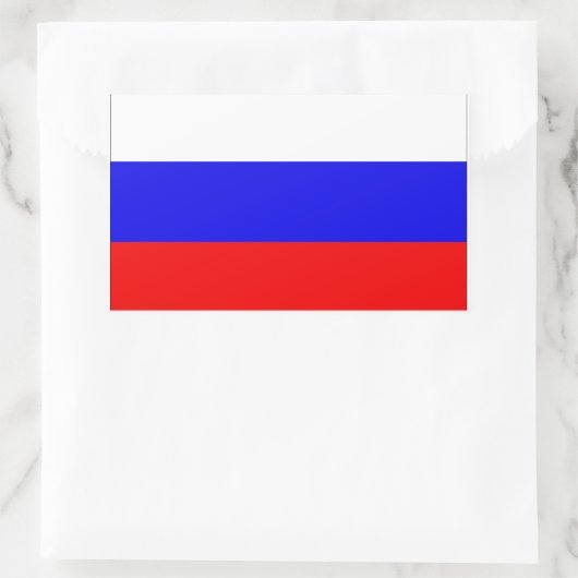 Russia Flag Rechteckiger Aufkleber (Tasche)