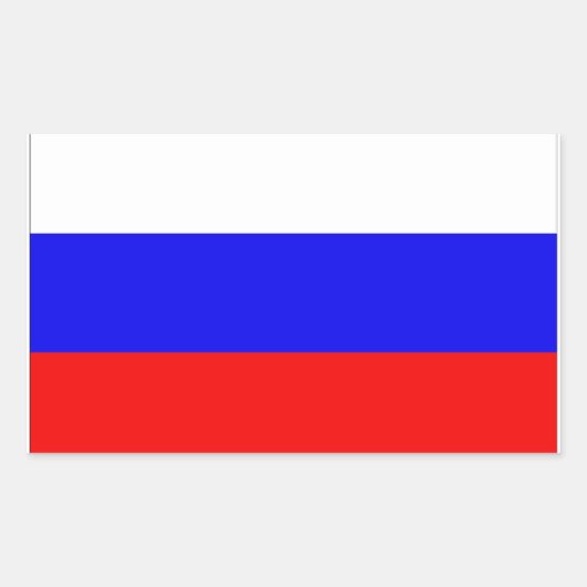 Russia Flag Rechteckiger Aufkleber (Vorderseite)