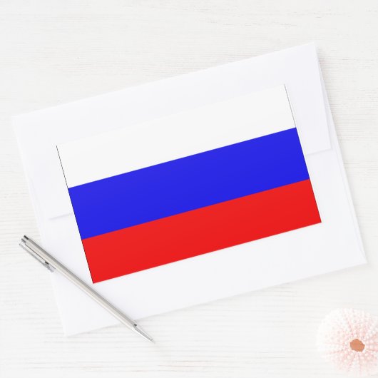Russia Flag Rechteckiger Aufkleber (Umschlag)