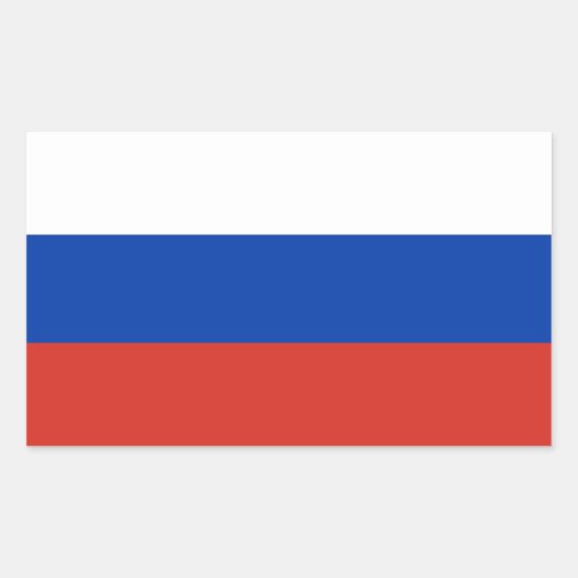 Russia Flag Rechteckiger Aufkleber (Vorderseite)