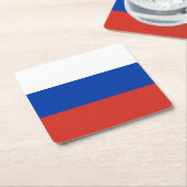 Russia Flag Rechteckiger Pappuntersetzer (angewinkelt)