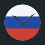Russia Flag Runde Wanduhr<br><div class="desc">Russia Flag Clock</div>