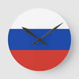 Russia Flag Runde Wanduhr