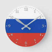 Russia Flag Runde Wanduhr (Vorderseite)
