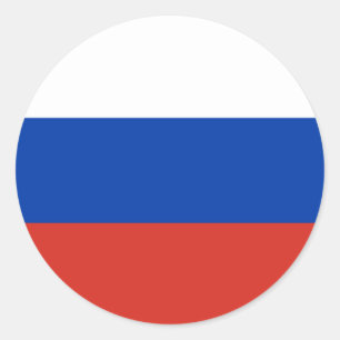 Russia Flag Runder Aufkleber
