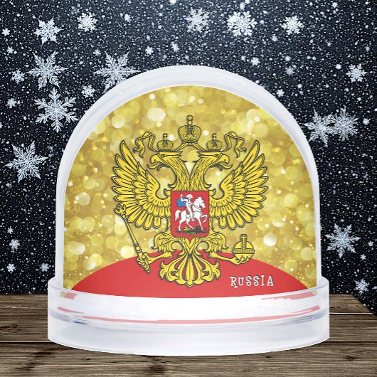 Russia Snow Globe, Russian Flag / Golden Eagle Schneekugeln