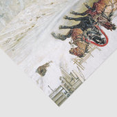 Russia Troika Horse Sleigh Snow Race Tissue Paper Seidenpapier (Detail)