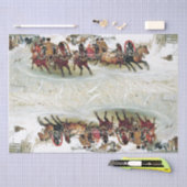 Russia Troika Horse Sleigh Snow Race Tissue Paper Seidenpapier (Handwerk)