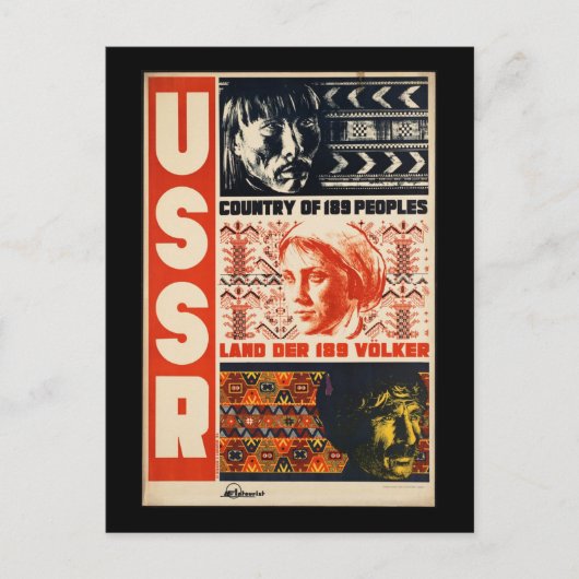 Russia Vintage Travel Poster Postkarte (Vorderseite)