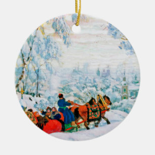 Russian Art Custom Christmas Gift Keramik Ornament