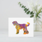 Russian Black Terrier 01 in Aquarell 2 Postkarte (Stehend Vorderseite)