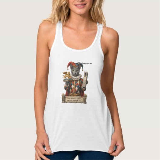 Russian Blue Arlequin Cat Tank Top (Vorderseite)