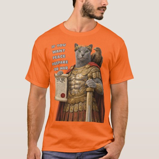 Russian Blue Caesar Cat T-Shirt (Vorderseite)