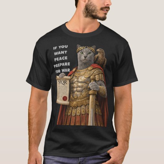 Russian Blue Caesar Cat T-Shirt (Vorderseite)