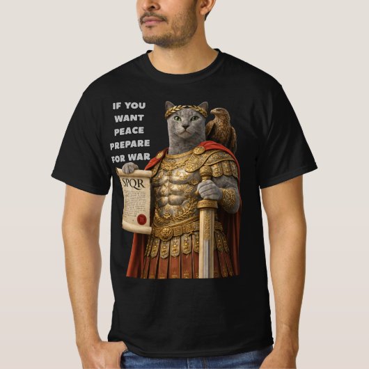 Russian Blue Caesar Cat T-Shirt (Vorderseite)