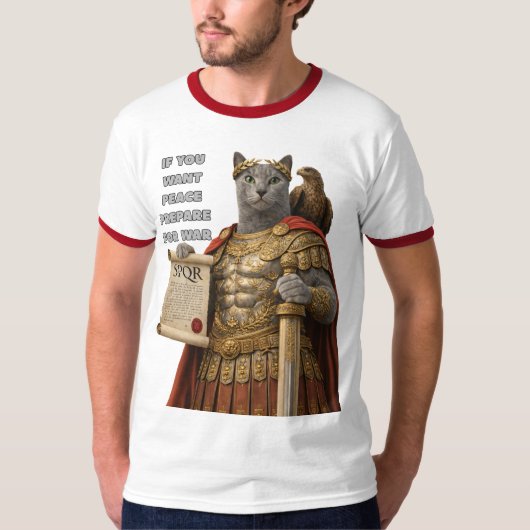 Russian Blue Caesar Cat T-Shirt (Vorderseite)