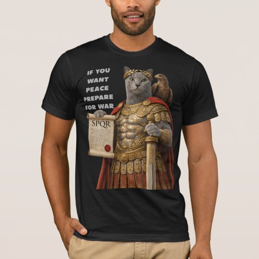 Russian Blue Caesar Cat T-Shirt (Vorderseite)