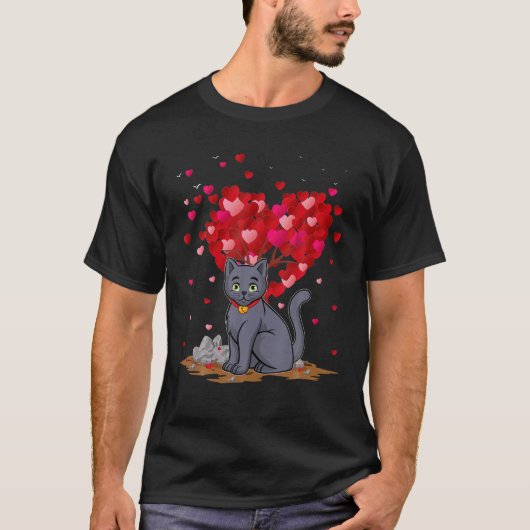 Russian Blue Cat Animal Lover Russian Blue Cat Val T-Shirt (Vorderseite)