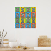 Russian Blue Cat Cartoon Pop-Art Poster (Küche)