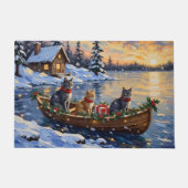 Russian Blue Cat Christmas Boat Holiday Fußmatte (Vorderseite)