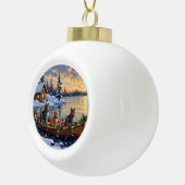 Russian Blue Cat Christmas Boat Holiday Keramik Kugel-Ornament (Rechts)