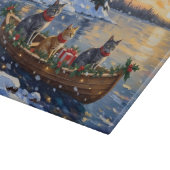 Russian Blue Cat Christmas Boat Holiday Schneidebrett (Ecke)