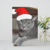 Russian Blue Cat Christmas Briefpapier (Stehend Vorderseite)
