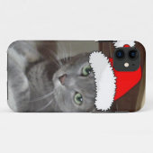 Russian Blue Cat Christmas Case-Mate iPhone Hülle (Rückseite (Horizontal))