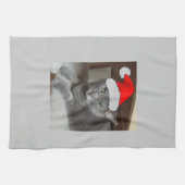 Russian Blue Cat Christmas Handtuch (Horizontal)