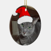 Russian Blue Cat Christmas Keramik Ornament (Rechts)